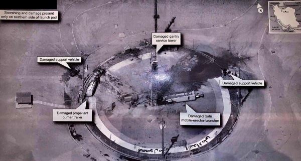 Место взрыва иранской ракеты глазами спутника-шпиона